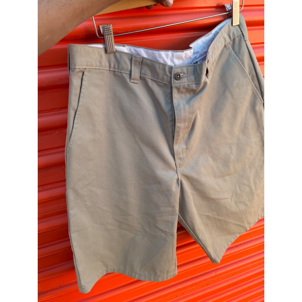 Dickies Mens Khaki Work Shorts Tan Flat Front Twill Chino 34 11